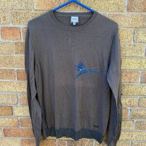 Vintage Armani Wool Blend Hummingbird Sweater Medium Gray